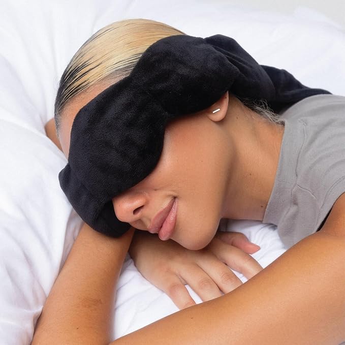 Nodpod Gentle Pressure Sleep Mask | Patented Light Blocking Design for Sleeping, Traveling & Relaxation - Black Onyx