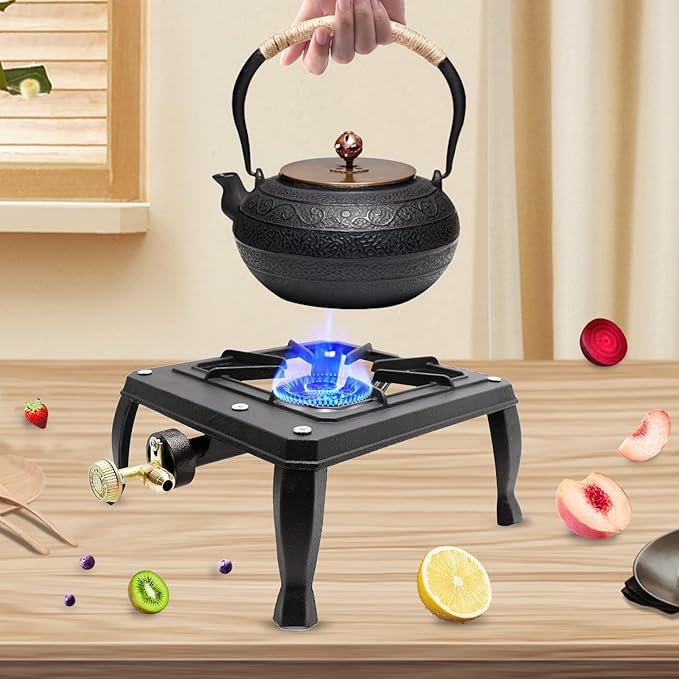 EATAKWARD Portable Gas Stove, Iron Propane Camping Stoves LPG Gas Cooker, Outdoor Stove for BBQ,15000 BTU Camping Stove