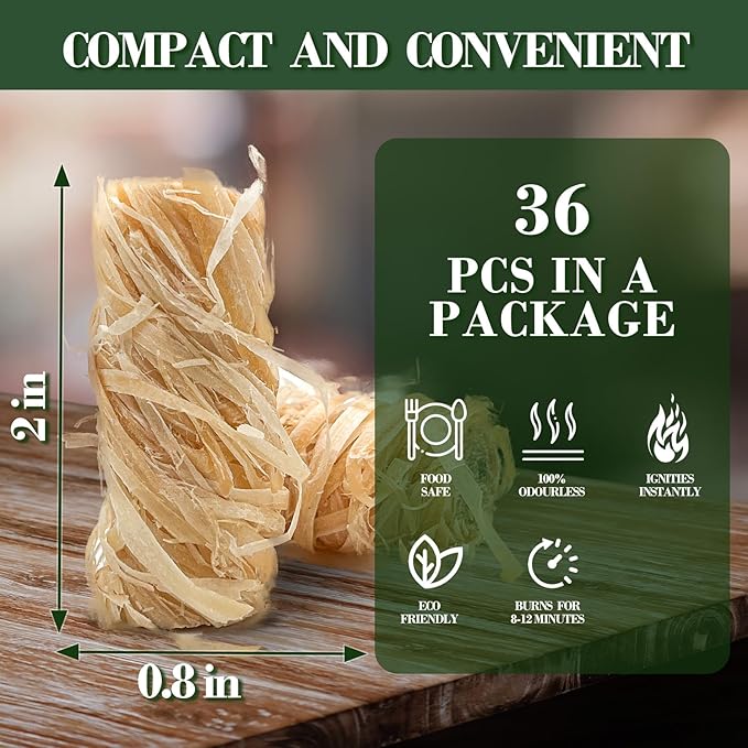 110PCS Fire Starters for Campfires Grill BBQ Camping Fireplace Fire Pit,Quick Light Wood Charcoal Fire Starter, Waterproof-Natural Fire Starters Camping fire Starter Charcoal Starters