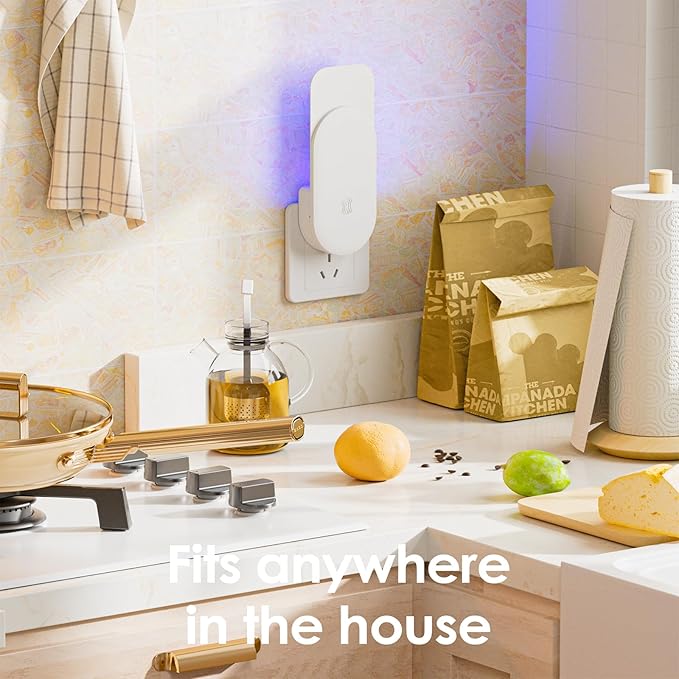 Flying Insect Trap, 2 in 1 Indoor Plug-in Fruit Fly Trap, 2 Trap White and 12 Glue Cards, Fruit Fly Traps for Gnat, Moth, Mosquito, Suitable for Every Part of The Home