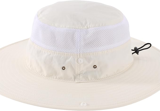 Connectyle Wide Brim Sun Hat for Men Breathable Cowboy Boonie Hat UPF 50+ Sun Protection Bucket Hat for Fishing Hiking