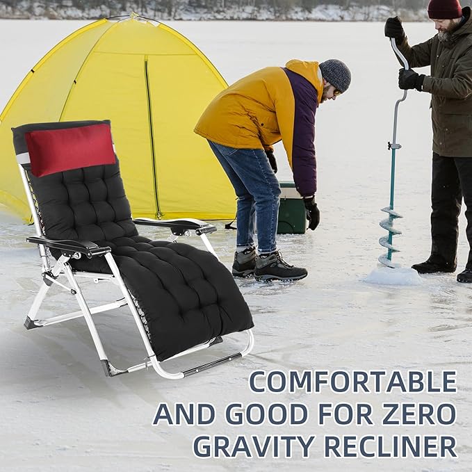 Outdoor Chaise Pillows, 2 Pcs Headrest Pillow for Patio Chaise Lounge Chair with Adjustable Elastic Stripe Head Resting Pillows for Recliner Office Chair, Dark Red