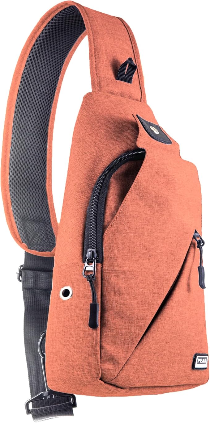 Peak Gear Travel Sling Bag. Compact Crossbody Bag | Lighter and Smaller than a Backpack | Lifetime Lost & Found ID Tag
