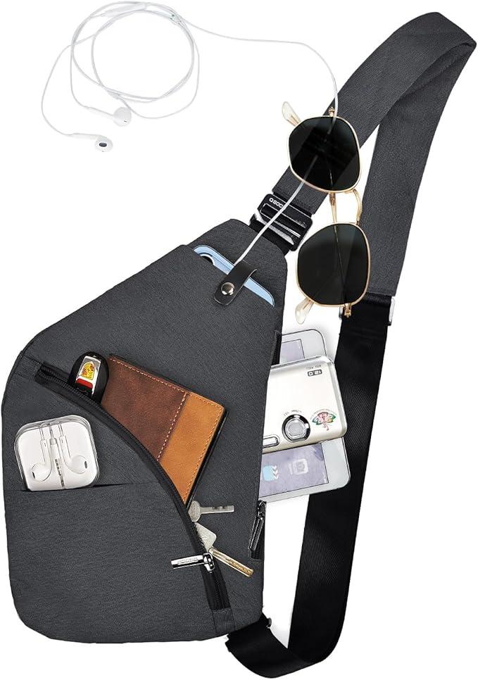 Anti Theft Crossbody Bags Sling Bag for Women Men Waterproof Wander Bag for Sports and Travel. (2.0Grey, Small)