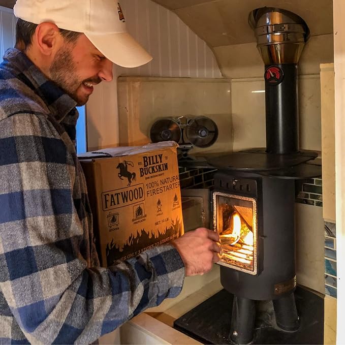 40lb Fatwood Fire Starter Sticks | 100% Natural Fire Starters for Grill, Campfire, Wood Stoves, Bonfires | Easy Firestarter w/Just 2 Sticks in All Weather Conditions by Billy Buckskin (40lb Box)