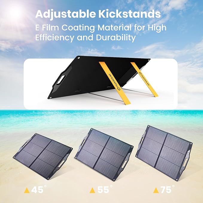 FlexSolar 100W Solar Charger IP67 Waterproof Foldable Panel w/QC3.0/USB-A/C & DC Ports (7909/5521/XT60/Anderson) for Camping, Emergency, Generators, Power Stations, Battery Packs