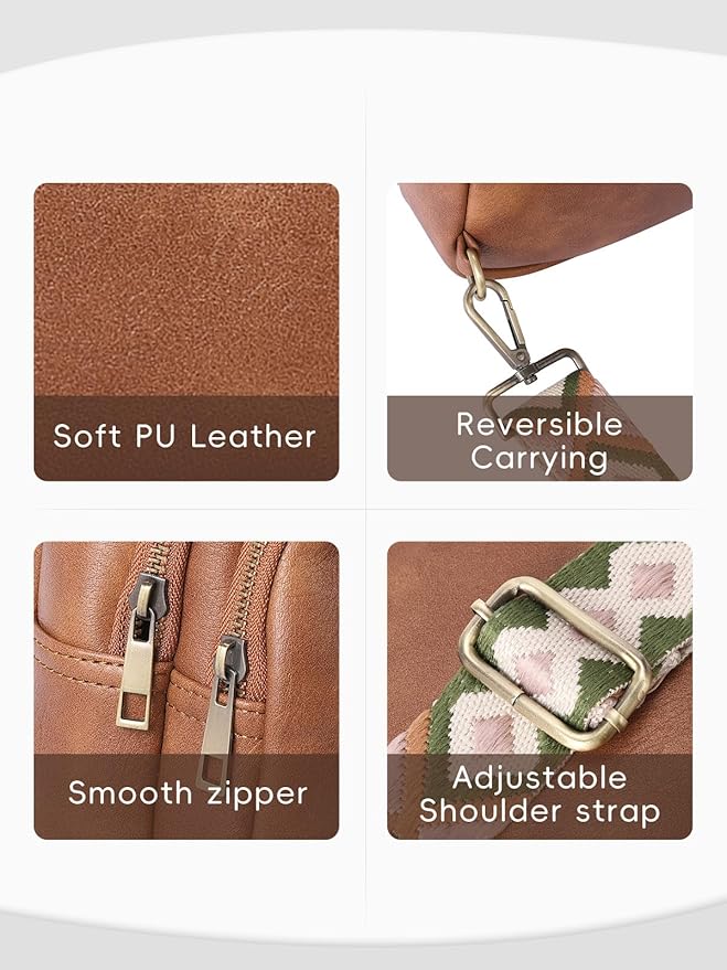 CLUCI Crossbody Bags for Women Men,Leather Sling Bag Cross Body Backpack for Woman Gifts for Women Birthday Unique