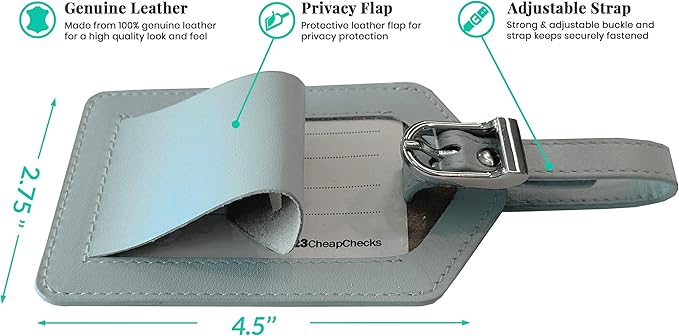 Personalized Monogrammed Chambray Leather RFID Passport Wallet and 2 Luggage Tags