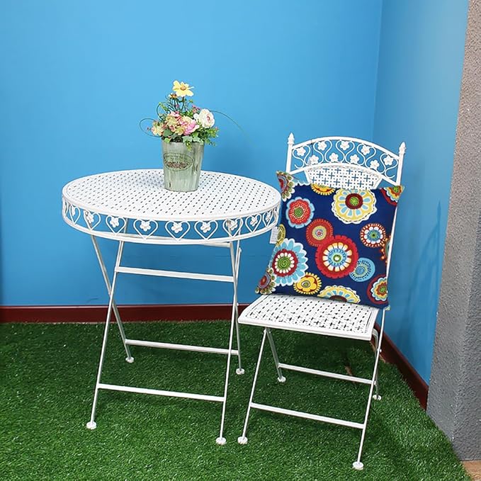 Magpie Fabrcis Pack of 2 Outdoor Waterproof Throw Pillow with Insert 18 x 18 Inch, Christmas Decorative Back Cushion Pad for Garden Patio Tent Balcony Couch Sofa(Floral Navy)