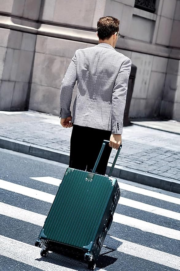 HotWay 28 Inch All Aluminum Checked in Luggage, Hard Shell Suitcase with Spinner Wheels and TSA Lock, Large Suitcase for Travel