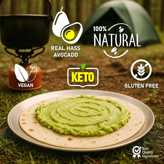 WAKS & SNACKS Freeze Dried Guacamole Classic |100% Fresh Hass Avocados, Perfect for Tortilla Chips | Energizes Camping & Hiking Meals | Vegan, Gluten-Free Guac Dip for Snacks | 2 Avocados | 2 oz, 3-Pack