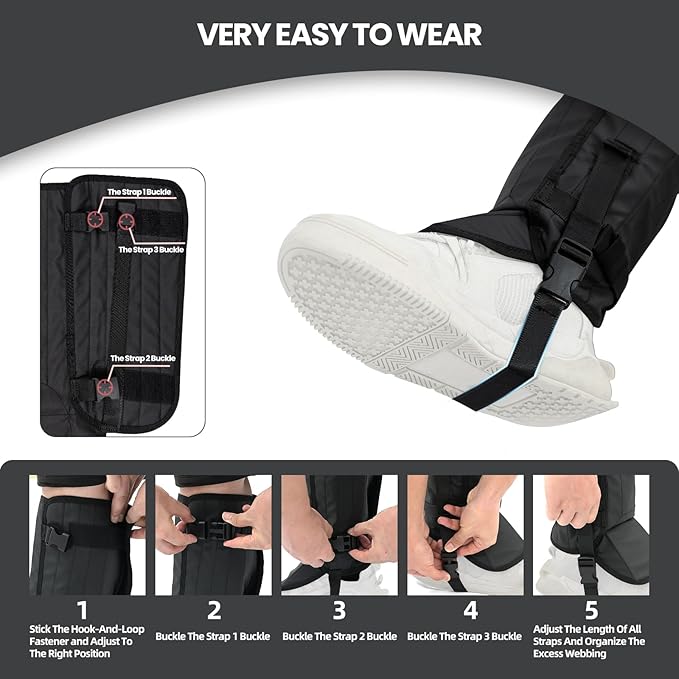 Leg Gaiters- Leg Guards and Boot Gaiter for Men & Women, with 1000D Wear Resistantand Snowproof and Waterproof Leg Protectors, Gaiters for Hiking and Hunting