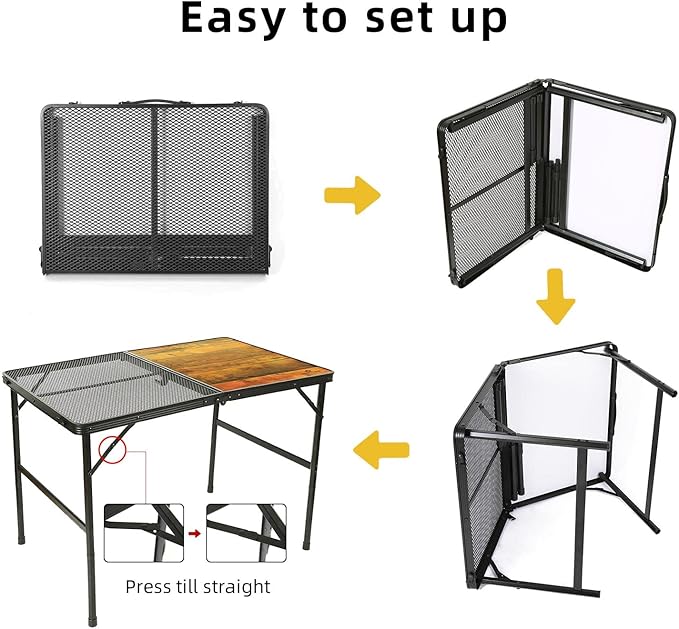 ROCK CLOUD Portable Camping Table Ultralight Aluminum Folding Grill Table Small Camp Table for Beach Hiking Backpacking Outdoor Picnic RV BBQ