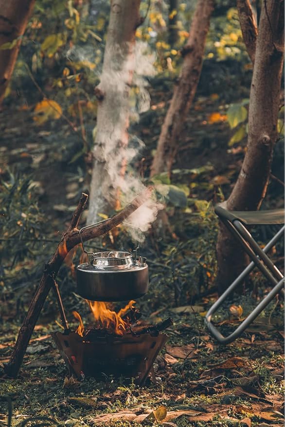 Fire Maple Maverick Wood Stove | Portable Durable Stainless Steel Campfire Stove | Ideal for Camping Backpacking Hiking Trips (Triangle Version)