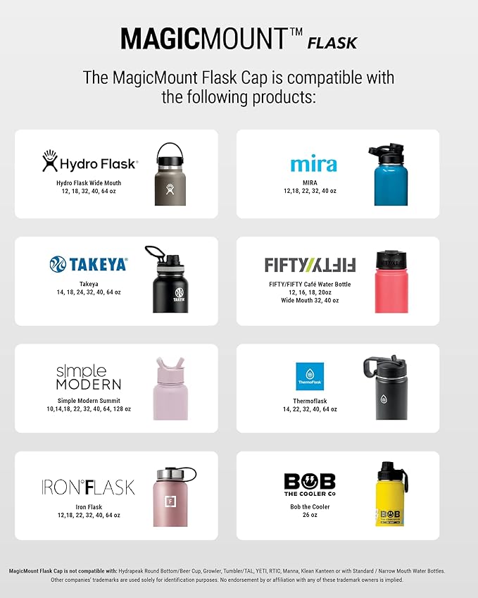 Scosche MFMS32 MagicMount Flask 32 oz Stainless Steel Water Bottle with MagSafe Phone Mount Stand, 12H Hot & 24H Cold, Insulated Flask with Magnetic Phone Holder for Gym, Travel, Sports, 32oz, Pink