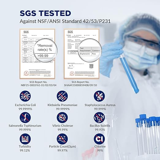 Membrane Solutions C3 Filtered Water Bottle, 36oz BPA-Free Bottle with Replaceable ACF+UF Filter Cartridge, Portable Water Filter, Travel, Hiking & Camping for Drinking Water Anywhere(Orange)