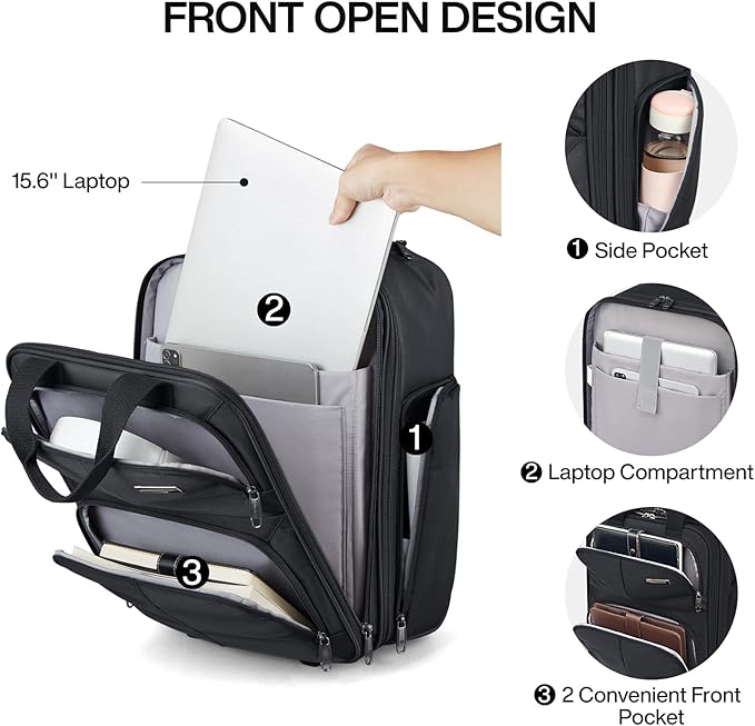 Hanke Softside Underseat Carry On Luggage with Wheels,Travel Luggage Rolling Bag Small Suitcase，Black, Underseater 16-Inch