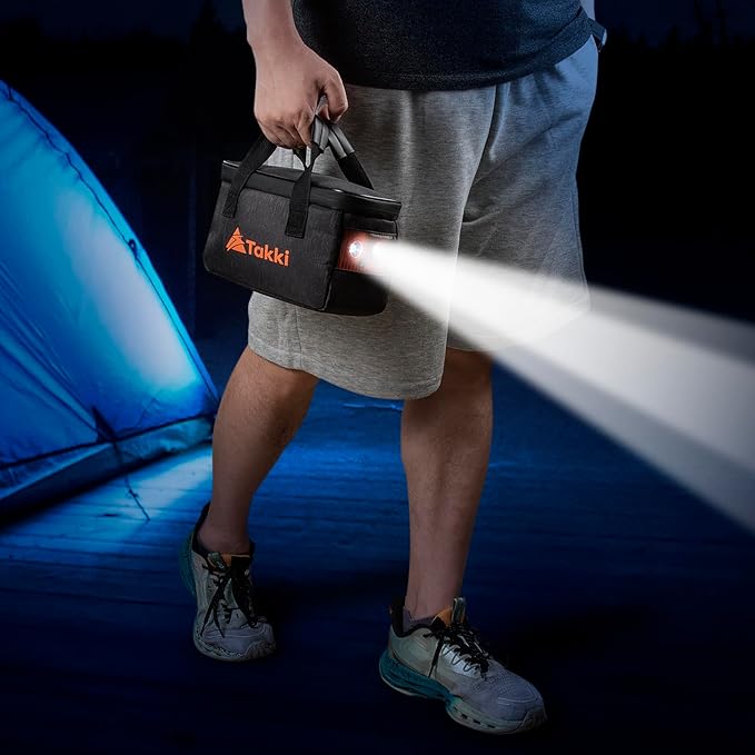 Takki 111Wh Portable Power Station with Carrying Case Bag Small Generator Lithium Battery with Peak 120W AC Outlet USB Ports for for Home Use Power Outages Outdoor Camping Emergency