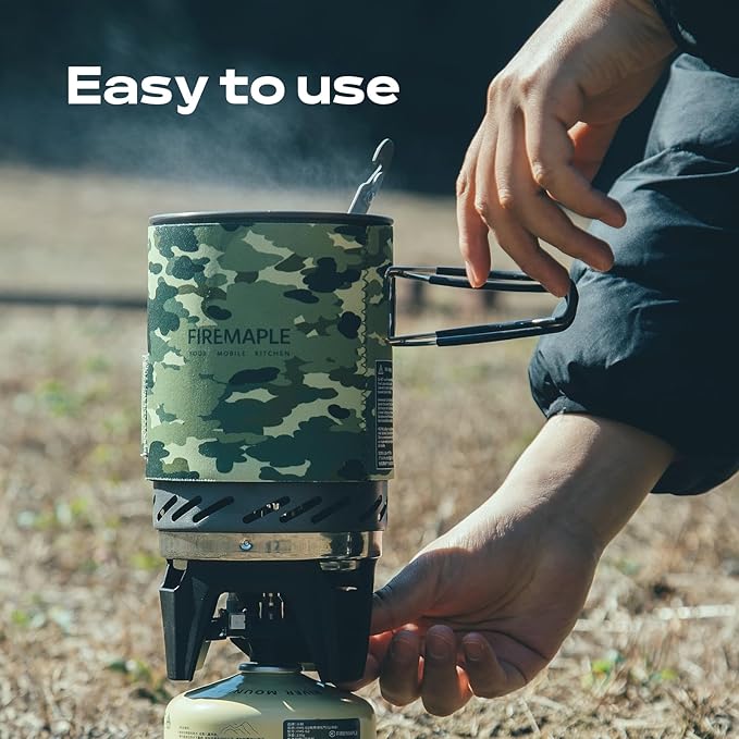 Fire-Maple "Fixed Star 1" Personal Cooking System | Pot/Jet Burner Stove System with Electric Ignition | Ideal for Hiking, Camping, Backpacking, Fishing, Hunting Trips and Emergency Use