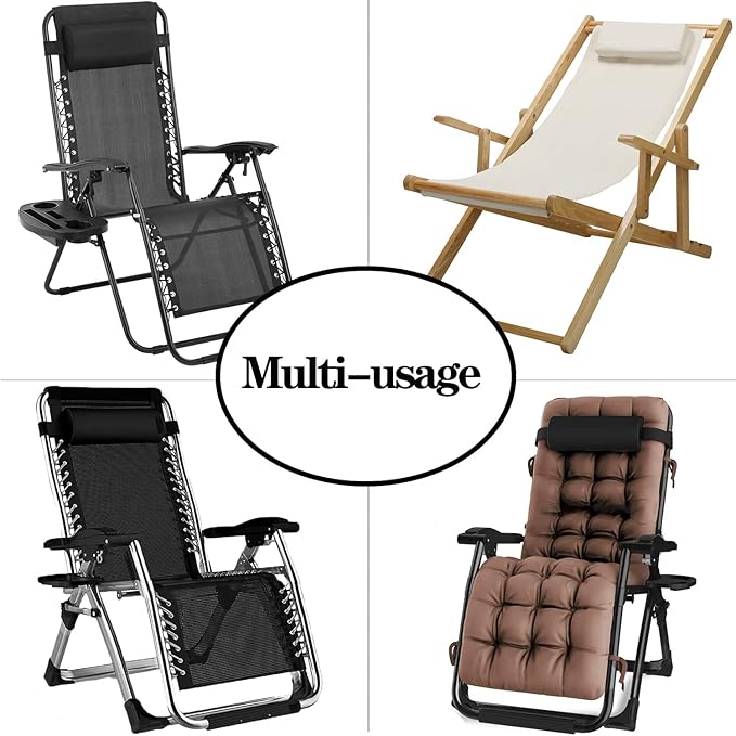 Ostlttyn Zero Gravity Chair Pillow Replacement, Black, 14.3x6.7x2.3 inches, Foam Fill, Modern Style, Head Support, Comfortable & Durable, Breathable Fabric, Removable Cover