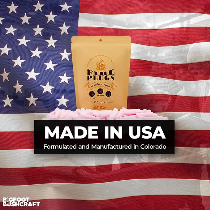 Non-Toxic Waterproof Fire Starters with 5+ Minute Burn for Emergencies, Survival, Campfires, Fire Pits, Grills - Made in The USA - 80 Pack