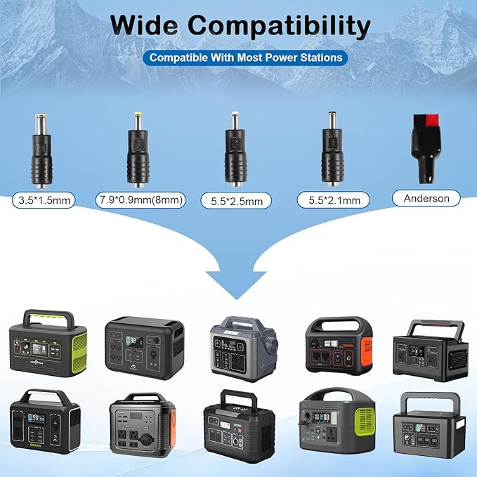 60watt Portable Solar Panels, Ip65 Waterproof Foldable Solar Panel Dual USB Ports QC3.0 DC 60W, Solar Charger for Small Power Station Camping Hiking Outdoor Activities