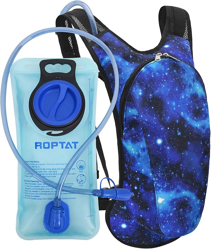 Roptat Hydration Backpack Pack with 2L Hydration Bladder - Lightweight Water Backpack Water Pouch for Women Men Running Riding Biking Music Festival