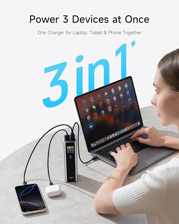 CUKTECH 15 Ultra Power Bank, 20000mAh 140W Laptop Charger, 3-Port USB C Charger, PD3.1 Fast Charging Battery Pack with Smart Display, Compatible with iPhone 16/15/14/13, Samsung, MacBook, Dell, etc