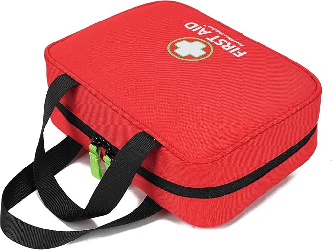 Handy First Aid Bag Empty (Bag Only), First Aid Kit Portable For Home, Office, Vehicle, Emergency Kit For Your Next Adventure, First Aid Supplies Organizer Bag For Camping, Travel, Sports, Red Pouch