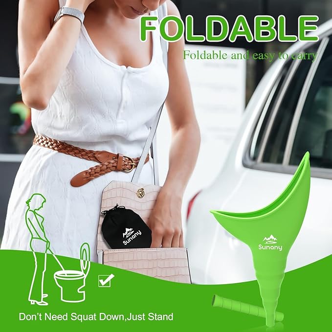 Female Urination Device, Reusable Female Urinal Silicone Women Pee Funnel Allows Women to Pee Standing Up, The Perfect Companion for Camping,Outdoor,Travel（Fuchsia）