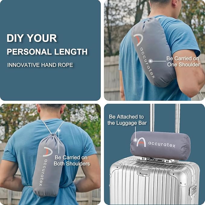 ACCURATEX Camping Pillow-100% Cotton Breathable Cover,Shredded Memory Foam Compressible Travel Pillow,Camping&Travel Accessories-Small Backpacking Pillow Camping Essentials for Sleeping