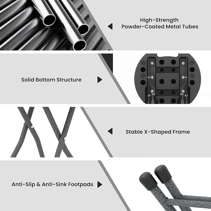 Goplus Folding Stool, 3 Pack 18 inch Foldable Camping Stool for Adults with 440 lb Capacity, Portable Plastic Fold up Stool, Collapsible Round Stool with Handle for Fishing Hiking Gardening BBQ