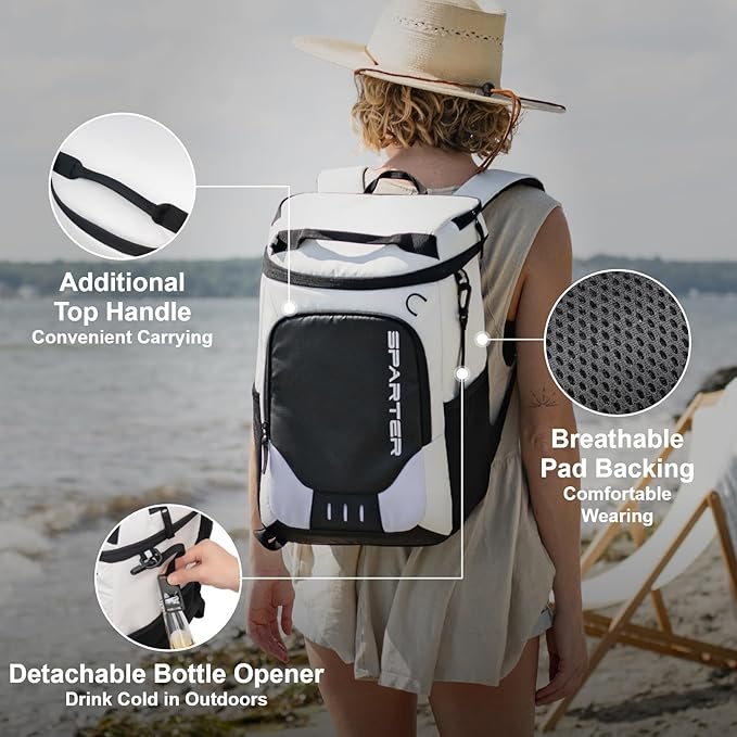 Backpack Cooler Insulated Leak Proof 33/49 Cans, 2 Insulated Compartments Thermal Bag, Portable Lightweight Beach Travel Camping Lunch Backpack for Men and Women