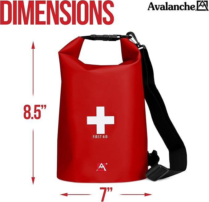 Avalanche First Aid Kit in Dry Bag, 103 Pcs Emergency Supplies Kit in Waterproof Bag for Home, Car, Travel, Sports or Camping, Durable, Ideal for Water Activities, Survival Gear Kit