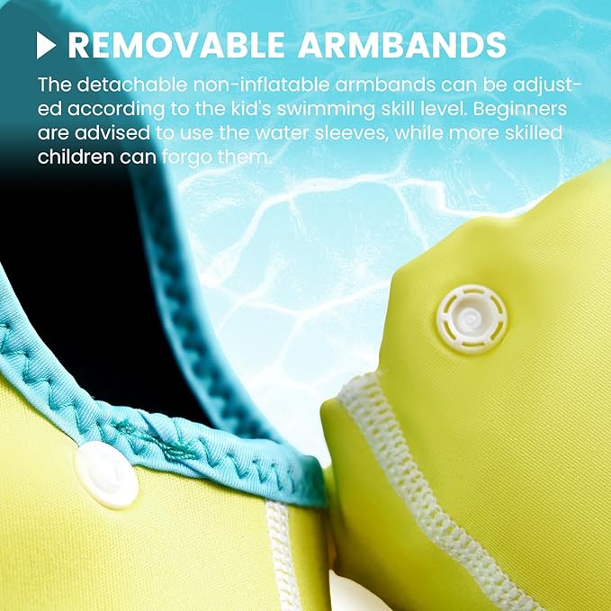 Gogokids Swim Vest for Kids Learn to Swim, Toddler Floaties Fit 20-50 lbs Girls & Boys, Buoyancy Jacket Swimming Aid with Duel Adjustable Safety Strap and Padded Crotch Straps