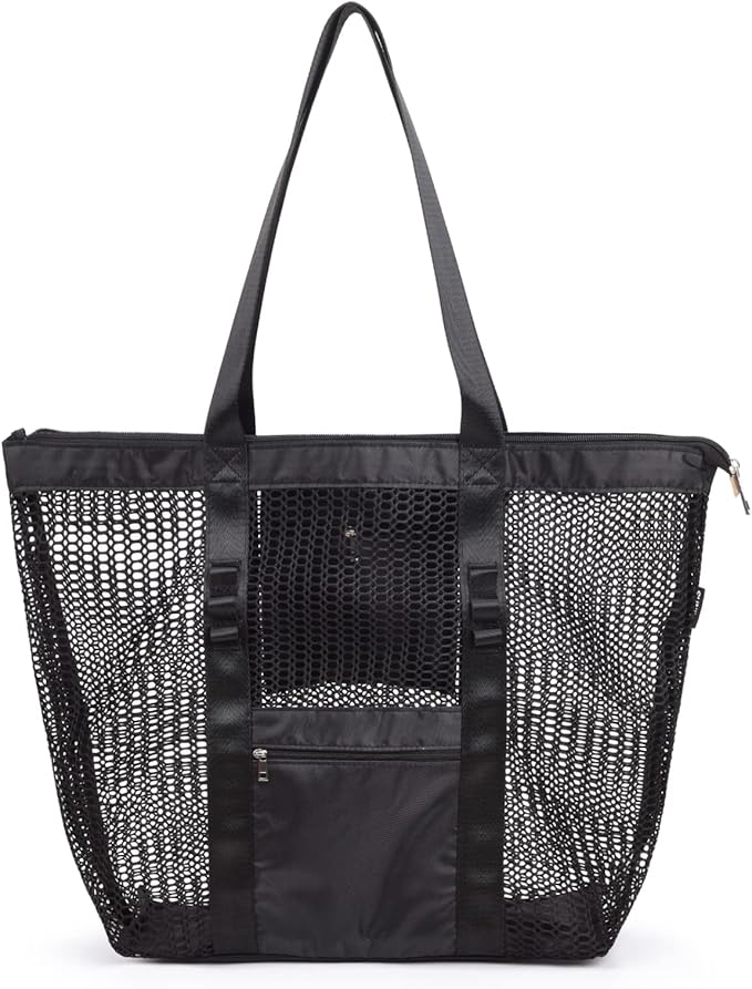 Beach Bag - Mesh Tote Bag Beach Vacation Clothes for Women Pool Bag for Travel Pool Family Cruise Essentials 2025