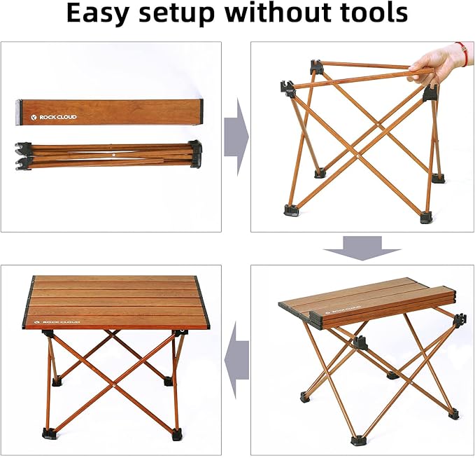 ROCK CLOUD Portable Camping Table Ultralight Aluminum Folding Beach Table Camp for Camping Hiking Backpacking Outdoor Picnic, Small