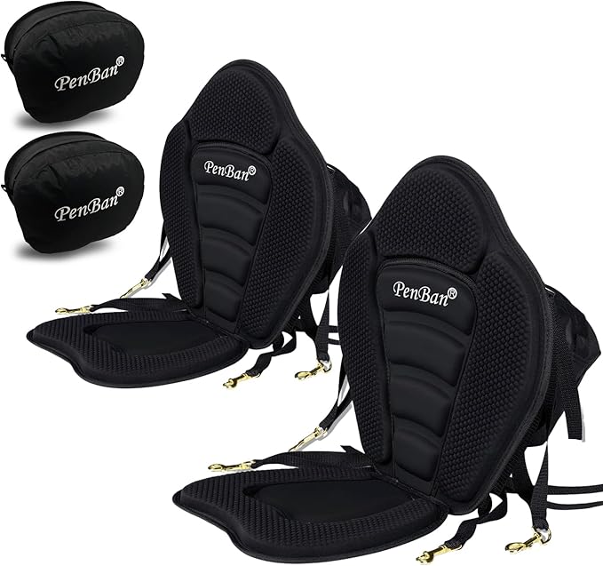 Universal Deluxe Kayak Seat Cushion with Storage Bag for Kayak,Padded Boat,SUP,Canoe,Fishing Boat,Seats with 4 Adjustable Straps