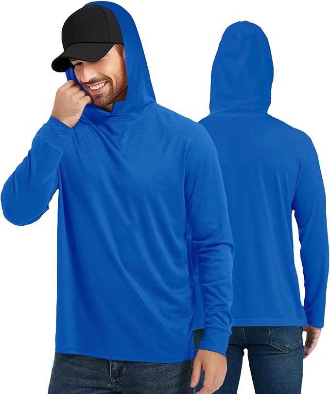 ProtectX High Visibility Sun Protection Lightweight Long Sleeve Hoodie, UPF 50+ Quick-Dry, SPF UV Shirt, Active Wear