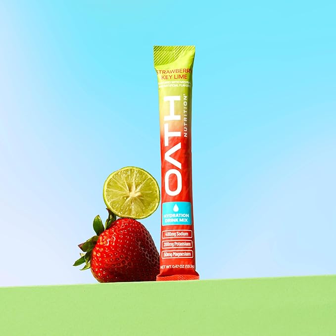 Hydration Electrolyte Powder, Complete Electrolyte Blend for Rapid Hydration and Muscle Support, 16 Single-Serve Packets, Strawberry Key Lime