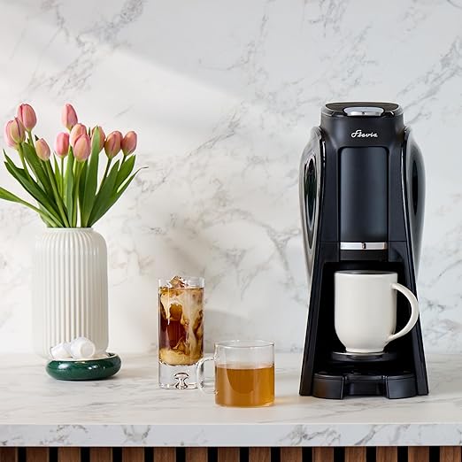 Flavia Aroma Brewer - Black, Makes Coffee, Lattes, Tea, and other Hot or Cold Beverages with Single-Serve Freshpacks, Multiple Brew Sizes