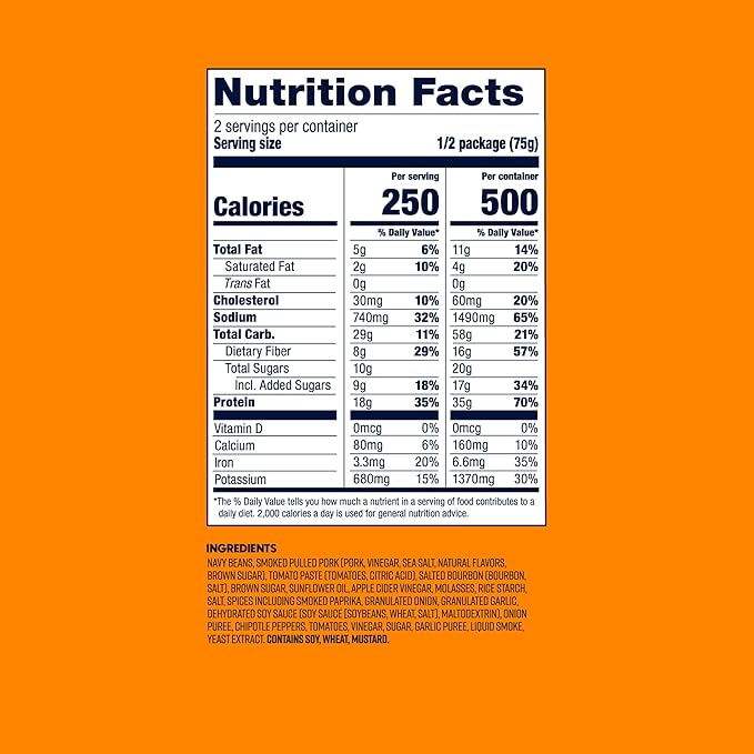 BIGHORN Mountain Food Bourbon BBQ Pulled Pork and Beans - premium freeze dried meals for backpacking food - dehydrated camping food for backpacking meals - 2 Serving