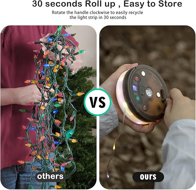 Camping String Lights with Remote Control, 4 in 1 Outdoor Camping Lantern (32.8Ft) with Quick 30s Recovery, Waterproof, Type-C Fast Charging, Portable Camping Lights for Camping/Yard/Hiking