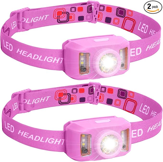 Rechargeable Headlamp Flashlight,12000 Lumens Super Bright LED Head Torches,Sensor Control, 6 Light Settings, IPX5 Waterproof & Lightweight, Ideal for Camping, Running & Hiking Outdoor (2, Pink)