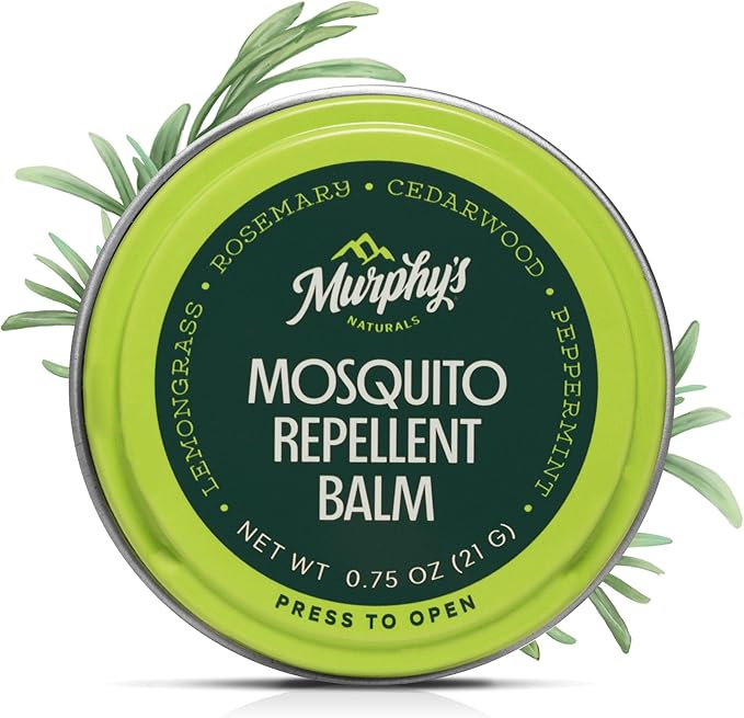 Murphy's Naturals Mosquito Repellent Balm for Outdoor Patio, Hiking, Camping, Plant-Based with Cedarwood, Lemongrass & Rosemary, DEET-Free, 0.75 oz