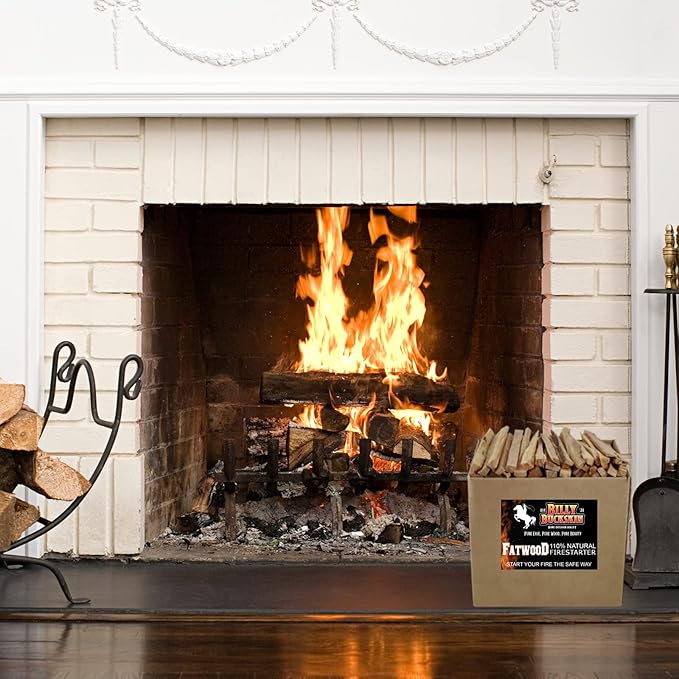 40lb Fatwood Fire Starter Sticks | 100% Natural Fire Starters for Grill, Campfire, Wood Stoves, Bonfires | Easy Firestarter w/Just 2 Sticks in All Weather Conditions by Billy Buckskin (40lb Box)