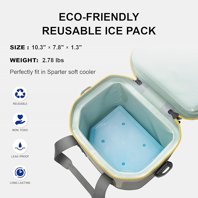 Portable Soft Cooler 12 Cans, IP68 Tizip Leak-Proof Zipper for Camping, Fishing, Beach, Outdoors Insulated Ice Chest with Reusable Ice Pack