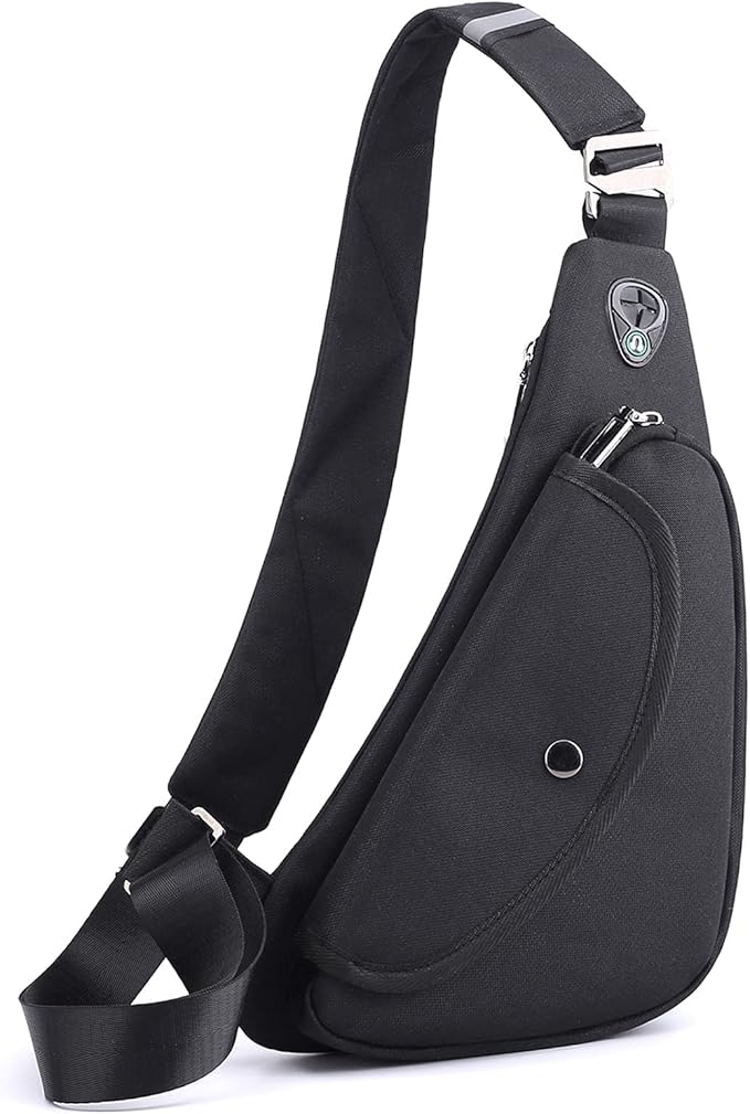 Peicees Sling Bag For Men Women Small Crossbody Backpack Shoulder Bag Man Purse Chest Bag For Hiking Travel