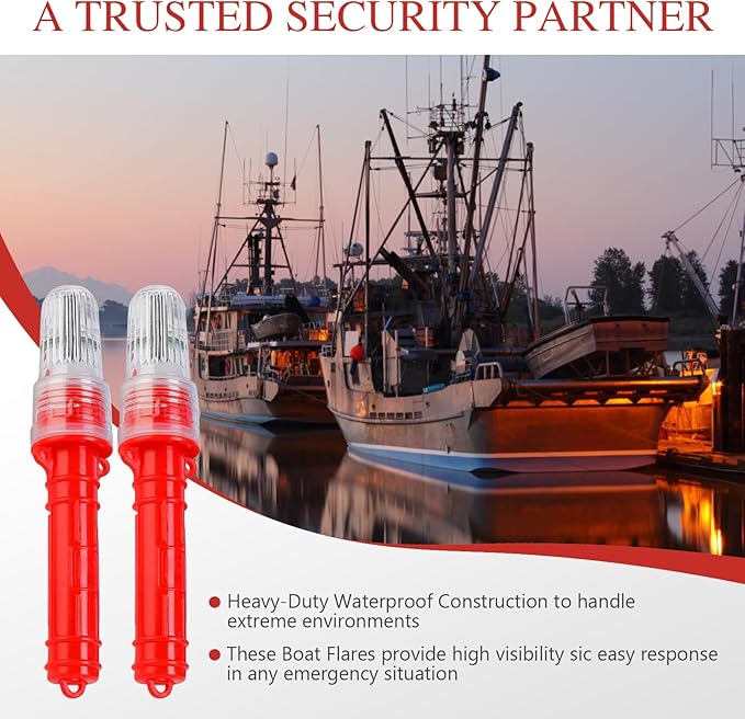 3PCS Boat Flares – Boat Flares Coast Guard Approved Marine | Waterproof Emergency Signals for Fishing Nets, Buoys & Boats