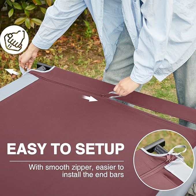 EVER ADVANCED Extra Wide Camping Cot for Adults Oversized XXL Sleeping Cots Folding Cot Bed with Carry Bag, 84.3" L x 41.9" W, Support to 550 lbs